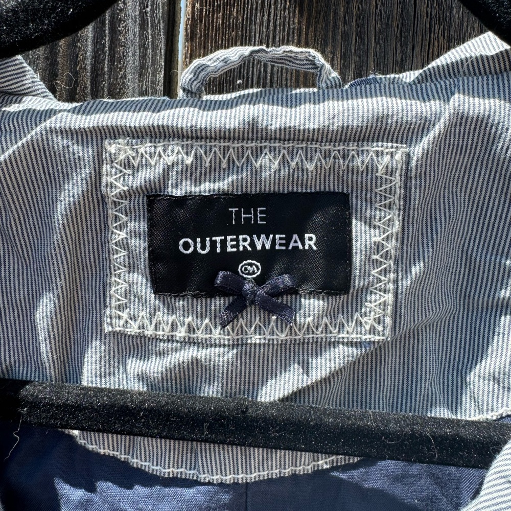 CLEARANCE 3/$15 Blue and White Striped C&A Outerwear Company anorak jacket mediu - Picture 3 of 15